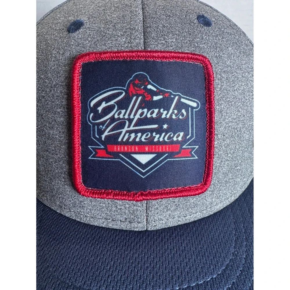 Ballparks America Baseball Cap Hat Gray Navy Blue OC Sports L/XL‎ Branson